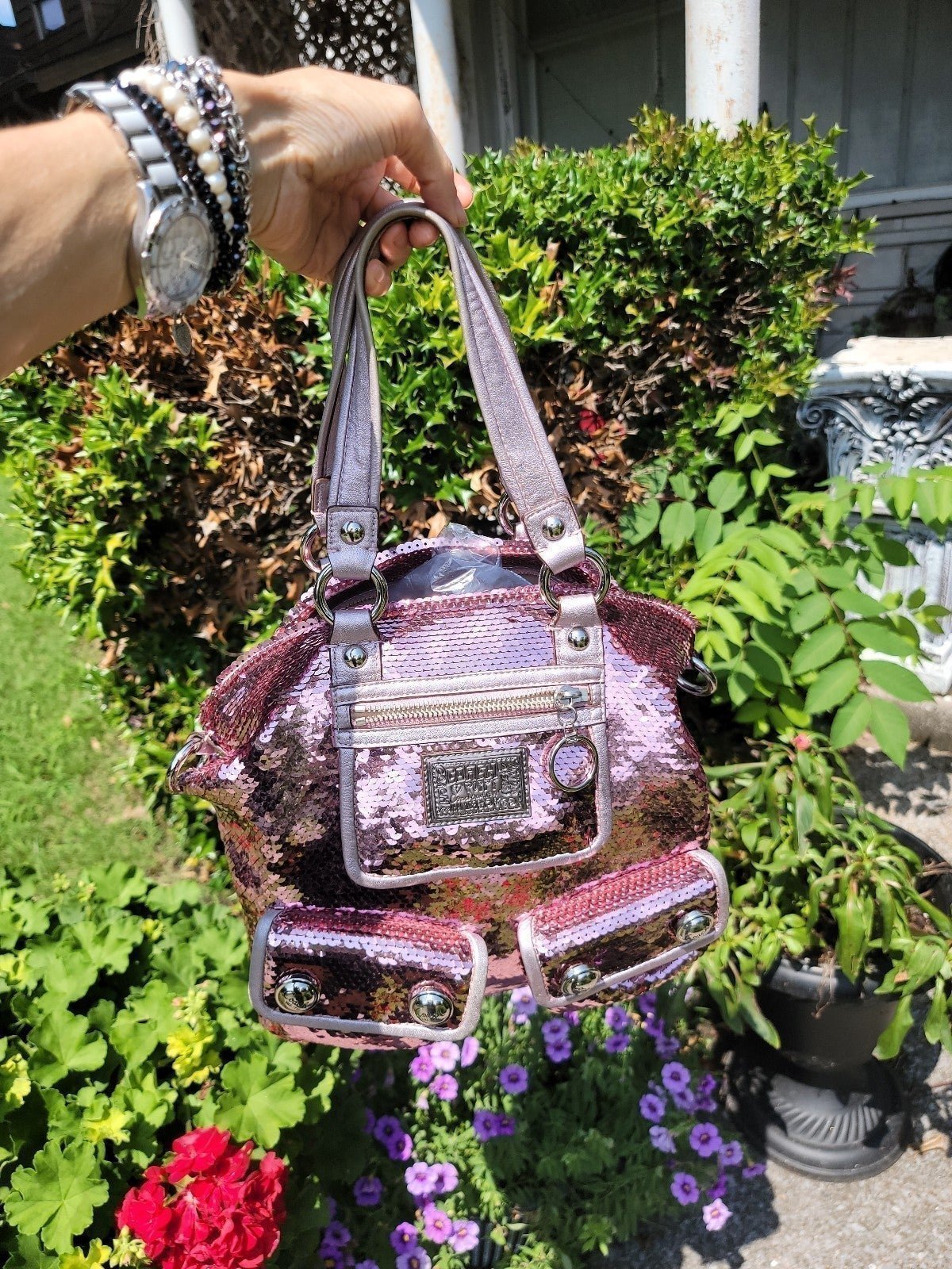 Pink Sequin Spotlight coach bag limited edition 2013 purse . POPPY bling read