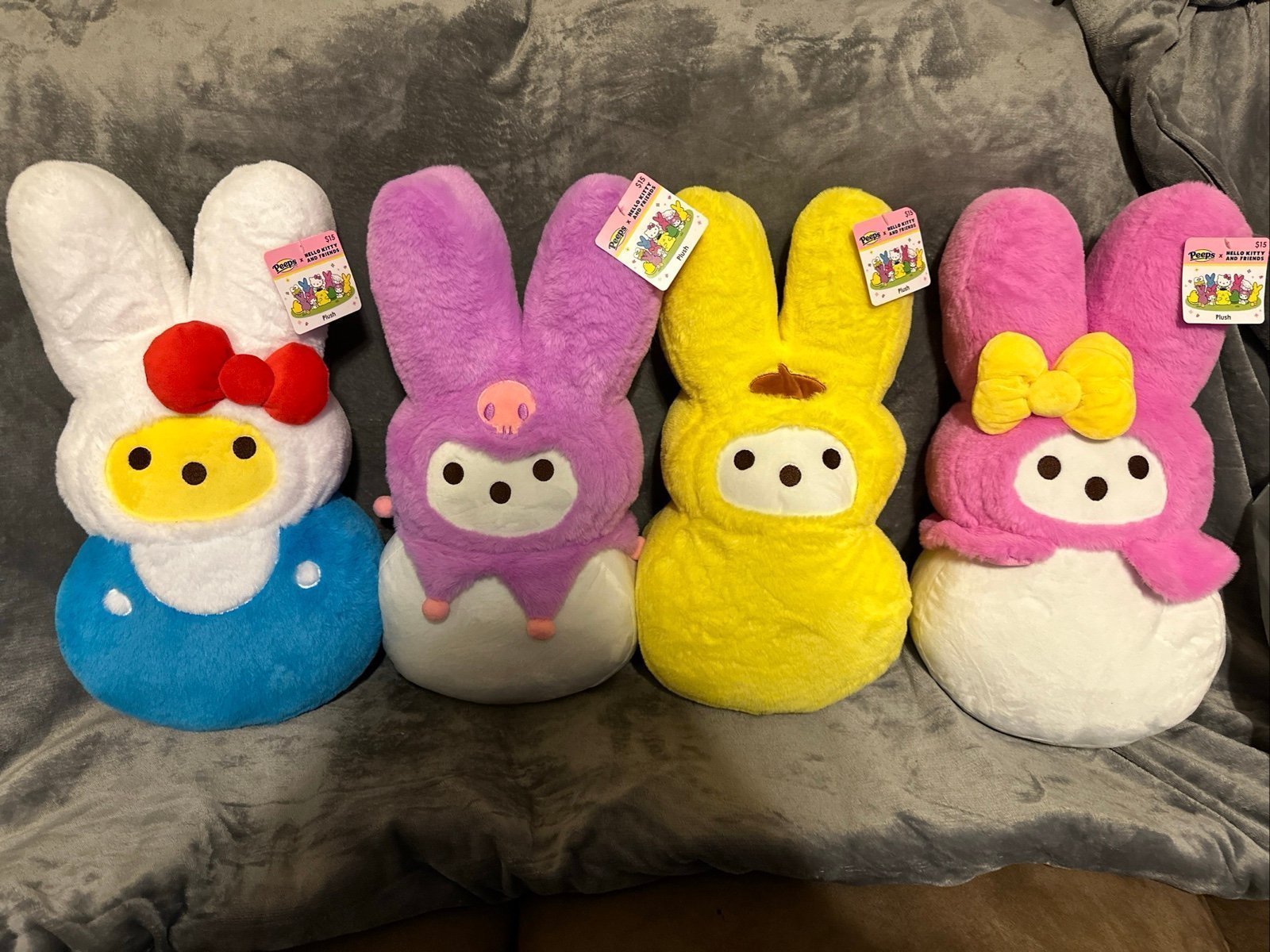 Hello Kitty X Peeps Easter Plush NWT 18” Set of 4