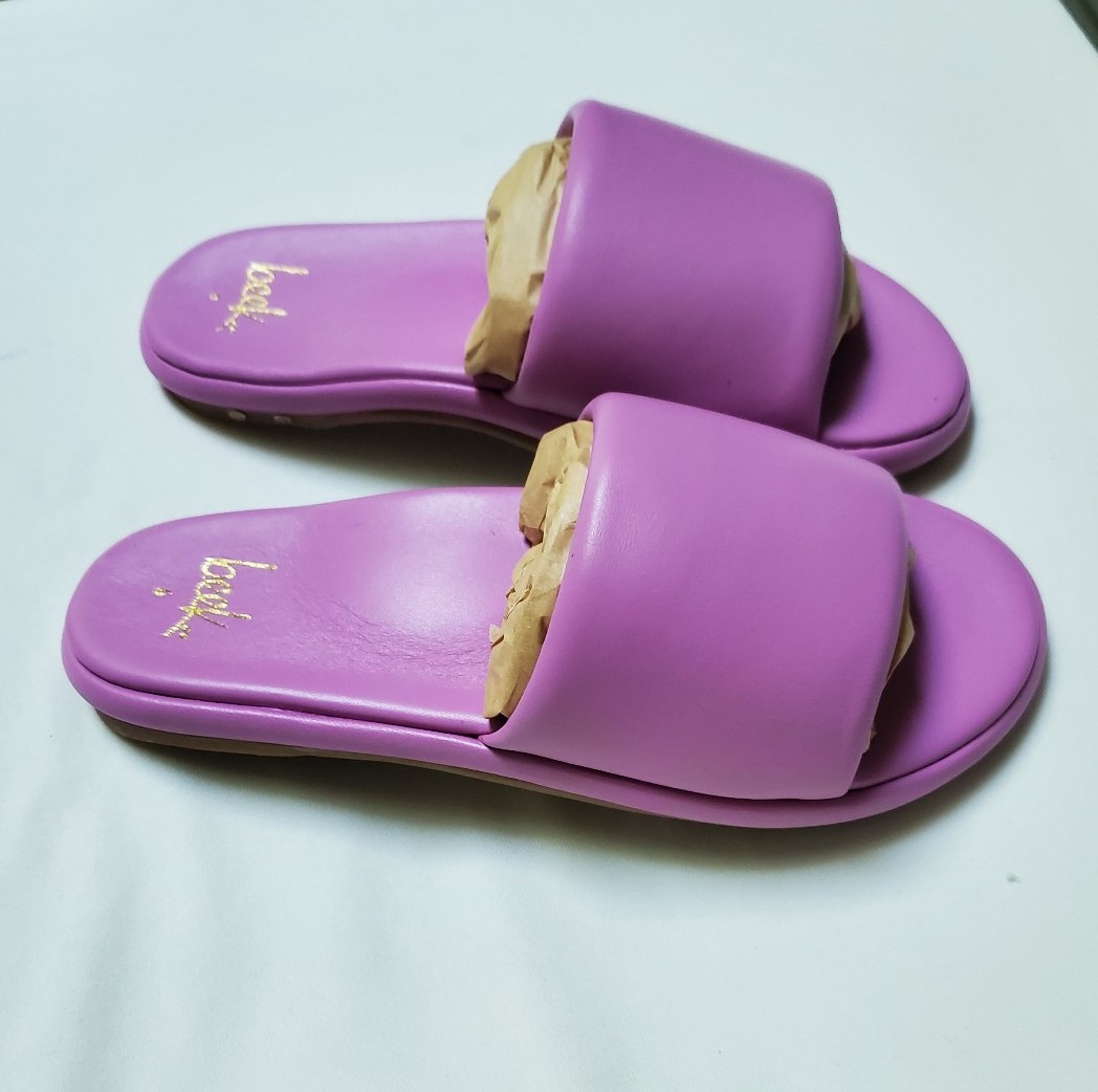 NIB beek Women's Lilac Purple Puffbird Slide Sandals size 6
