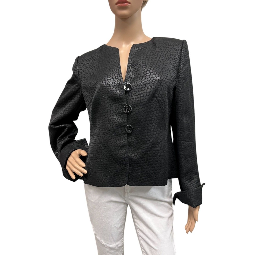 ARMANI COLLEZIONI Vintage Italian Evening Jacket Blazer Women's BLACK Sz 14