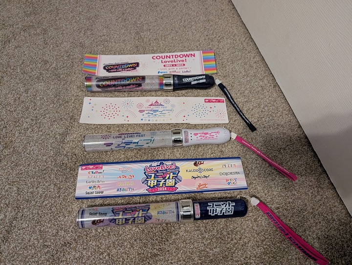 Love Live Special Penlight Lot of 3 Unit Koshien Love Live Fest Countdown Live