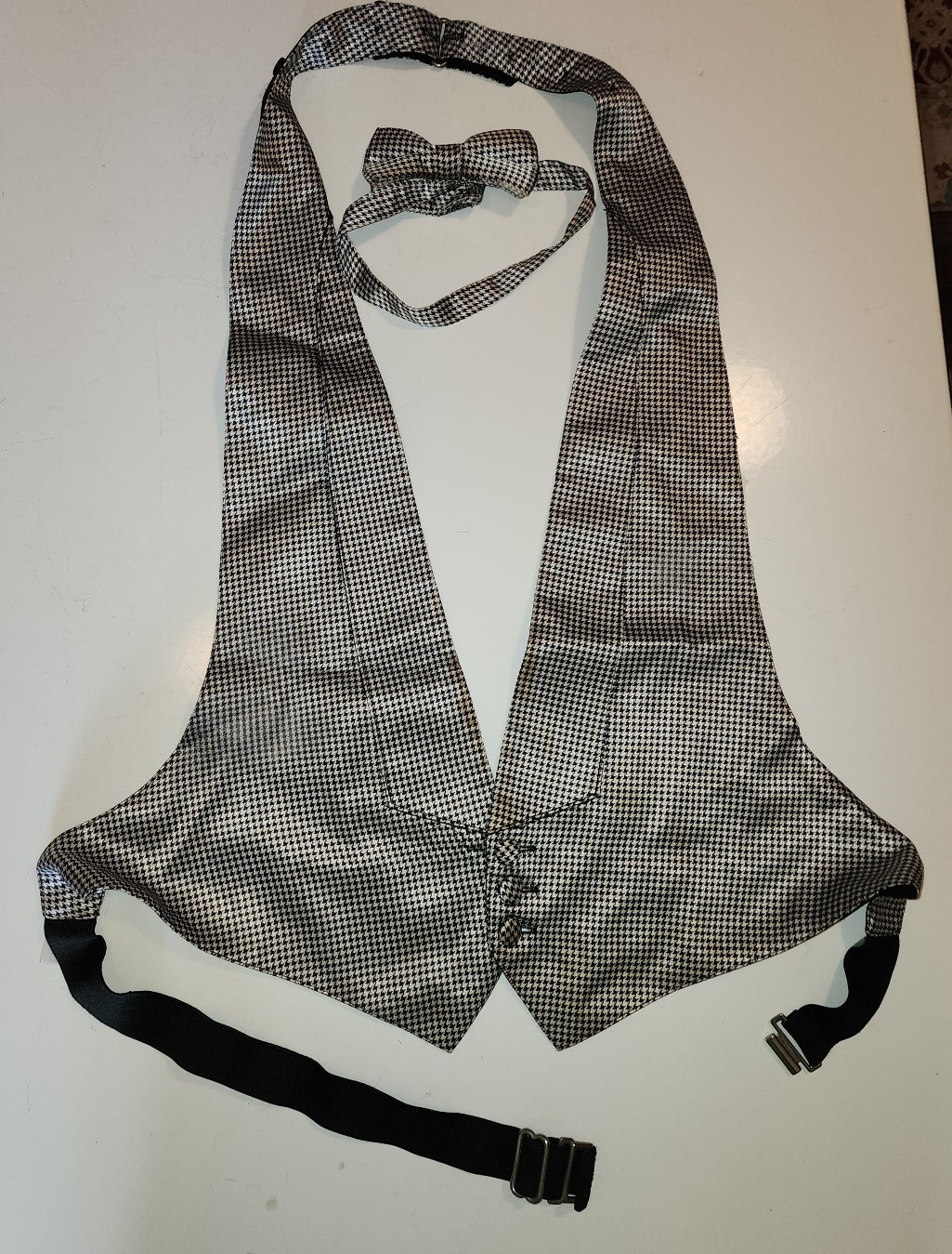 Vintage houndstooth matching vest and bow tie