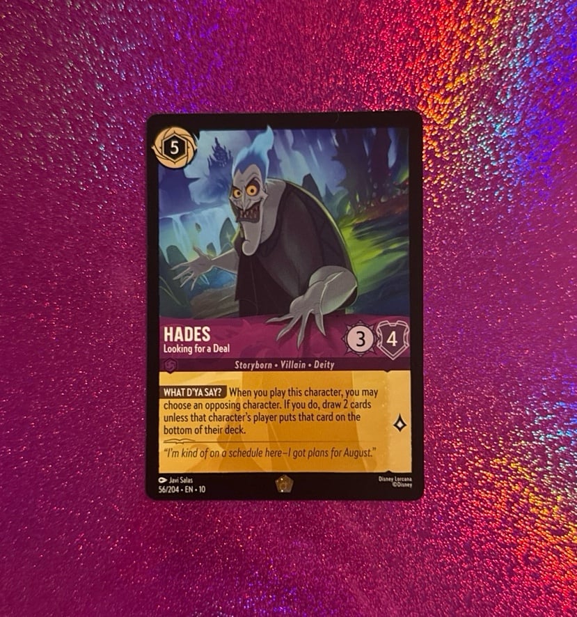 Disney Lorcana Whispers in the Well Hades Looking for a Deal #56/204