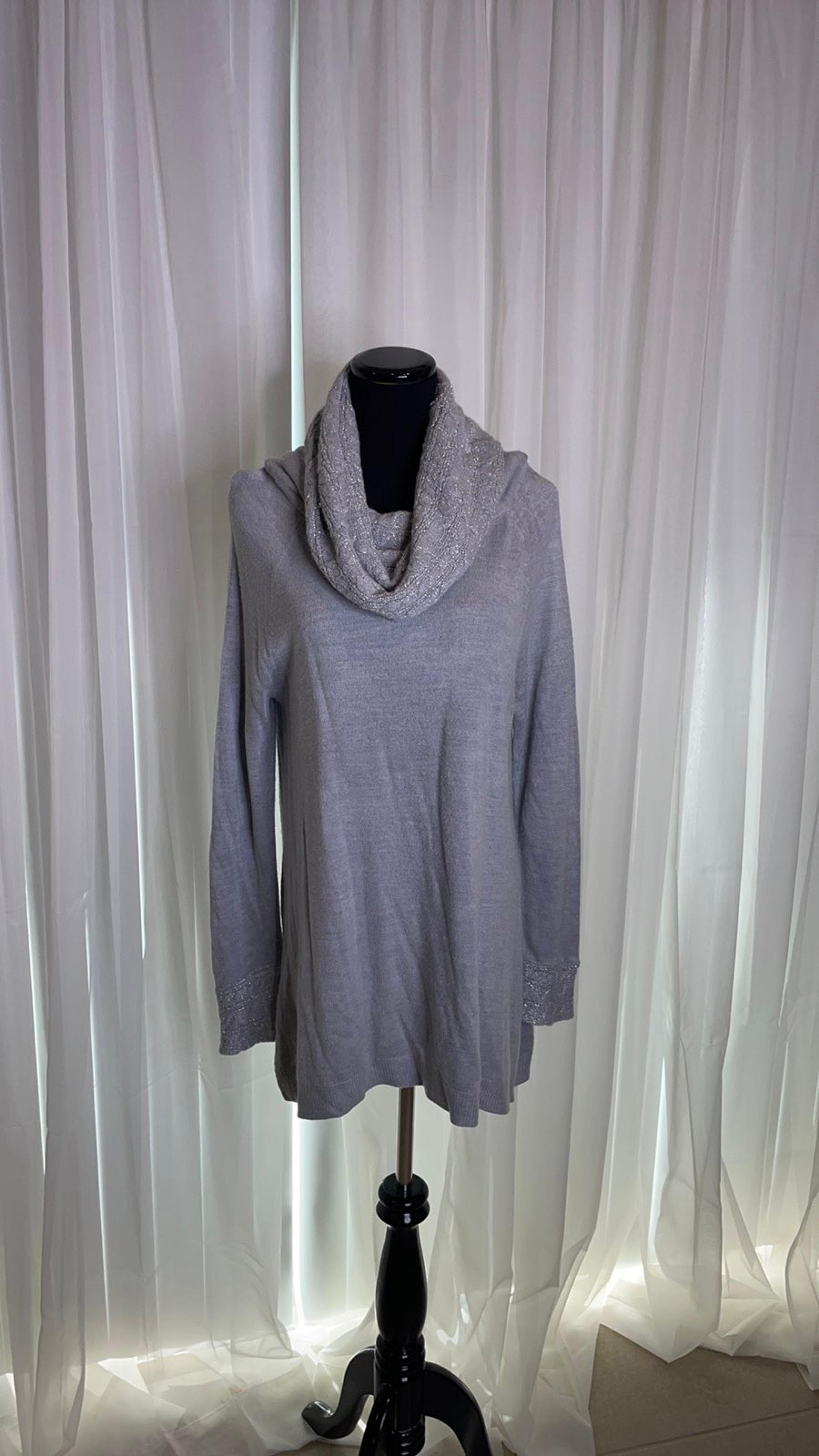 Cowl Neck White Stag Sweater