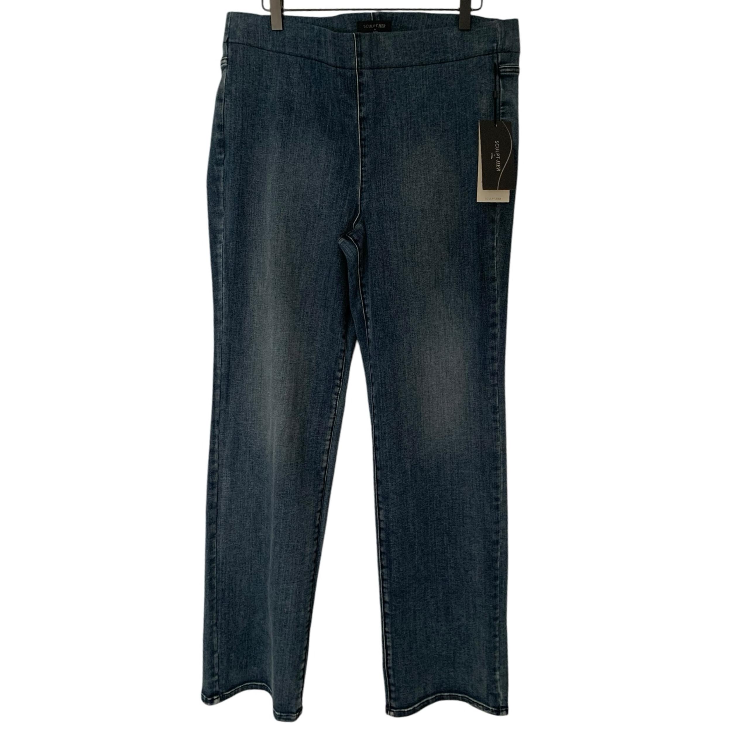 NWT NYDJ XL Sculpt-Her Pull-On Straight Jeans in Color Pristine