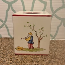 Vintage ceramic tissue box cube holder