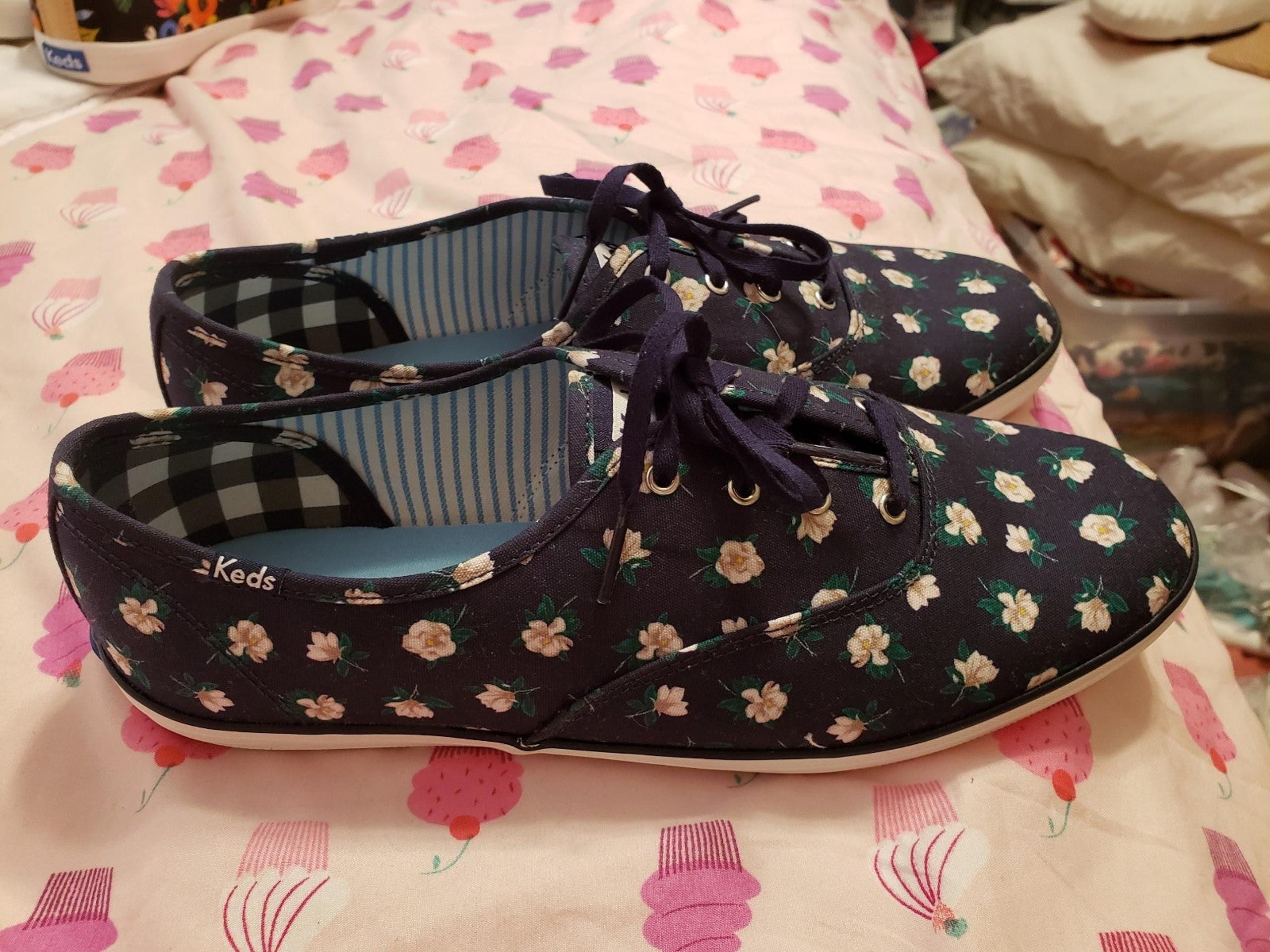 Keds Women Black Floral Sneakers 11W NEW