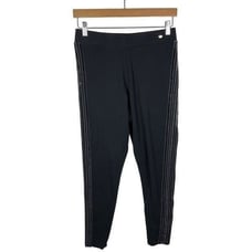Adidas Originals Leggings Tights Velvet Stripes Gold Trefoil Rivet Black size L