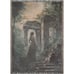 Goddess in the Ruins Woven Blanket Throw Tapestry 37x52 boho witch forest