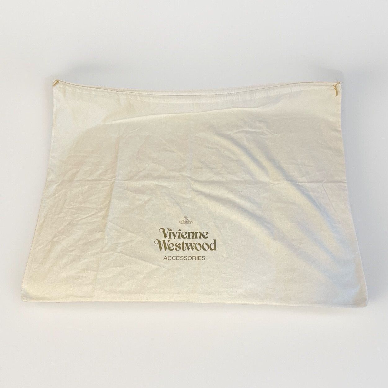 XL Beige Vivienne Westwood Drawstring Dust Bag Purse Handbag Cover 34 x 26 Rare