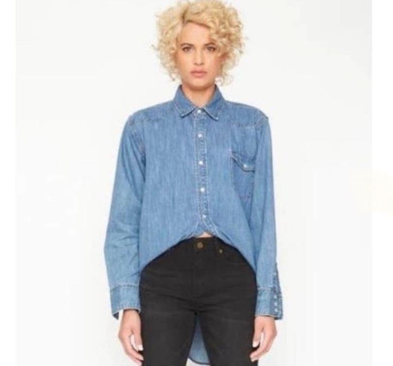 Sandrine Rose By Free People Women’s Blue Denims Shirt Long Sleeve size S