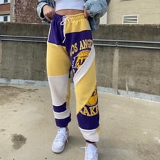 Boho_Basement NBA Reworked Los Angeles Lakers Sustainable Fleece Joggers
