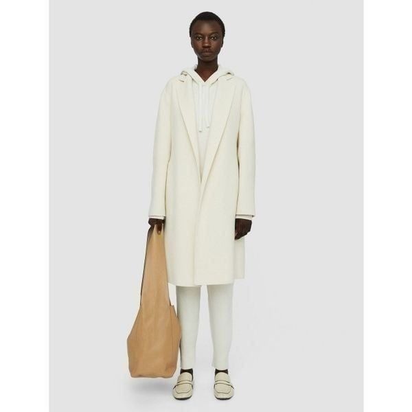 Joseph Double Face Cashmere Wool Blend Cenda Full Length Long Coat Open Front Cr