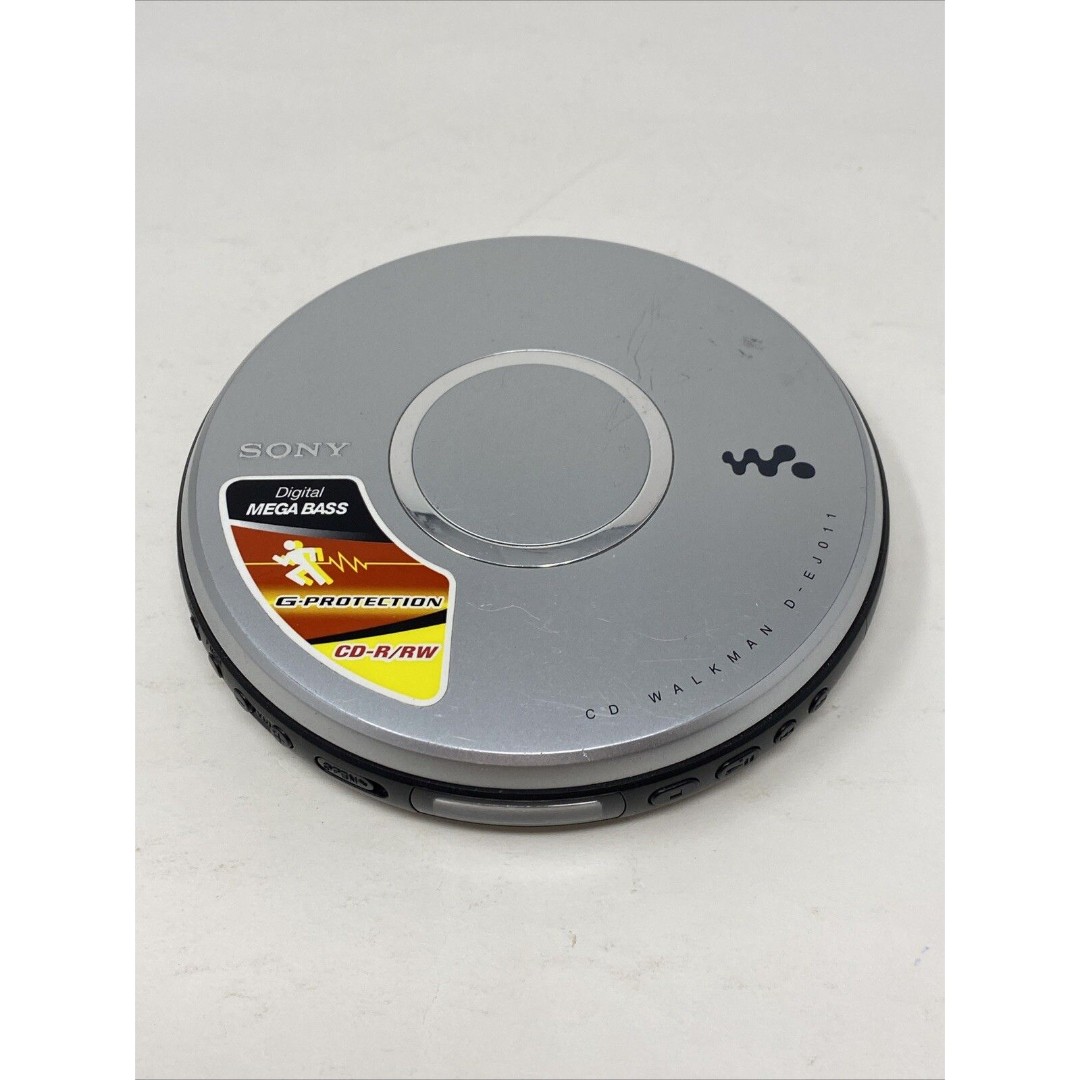 Vintage Sony Walkman D-EJ011 Portable CD Player Silver G-protection TESTED WORKS
