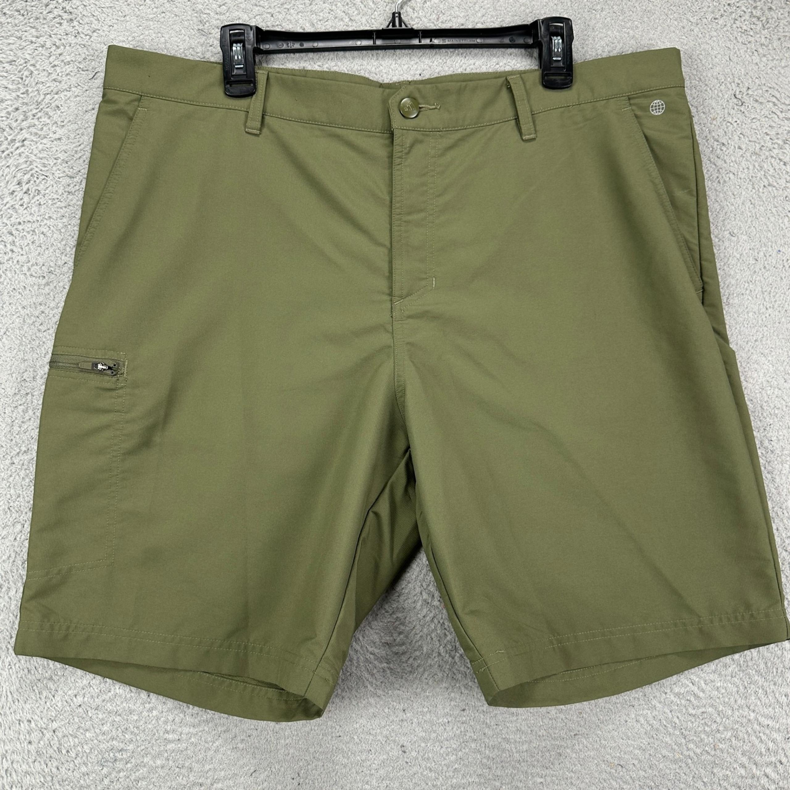 Adidas Mens Cargo Golf Shorts Mens 38 Green Performance Tech Stretch Pockets