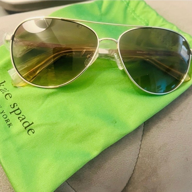 Kate Spade Gold Aviator Sunglasses
