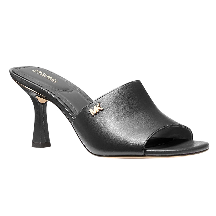 Michael Kors Cara Mule Slide Heel Faux Leather Black 8 Nib 165