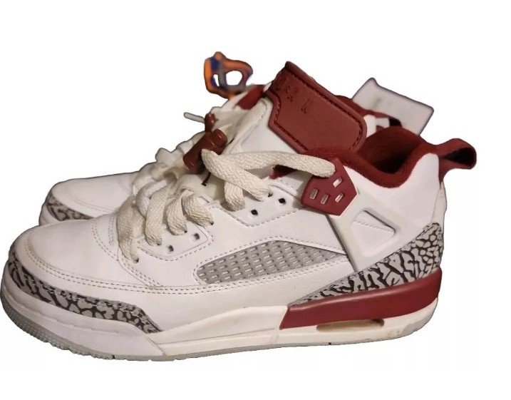 Nike Boys Jordan Spizike Low Sneakers White Red Grey Size 5.5