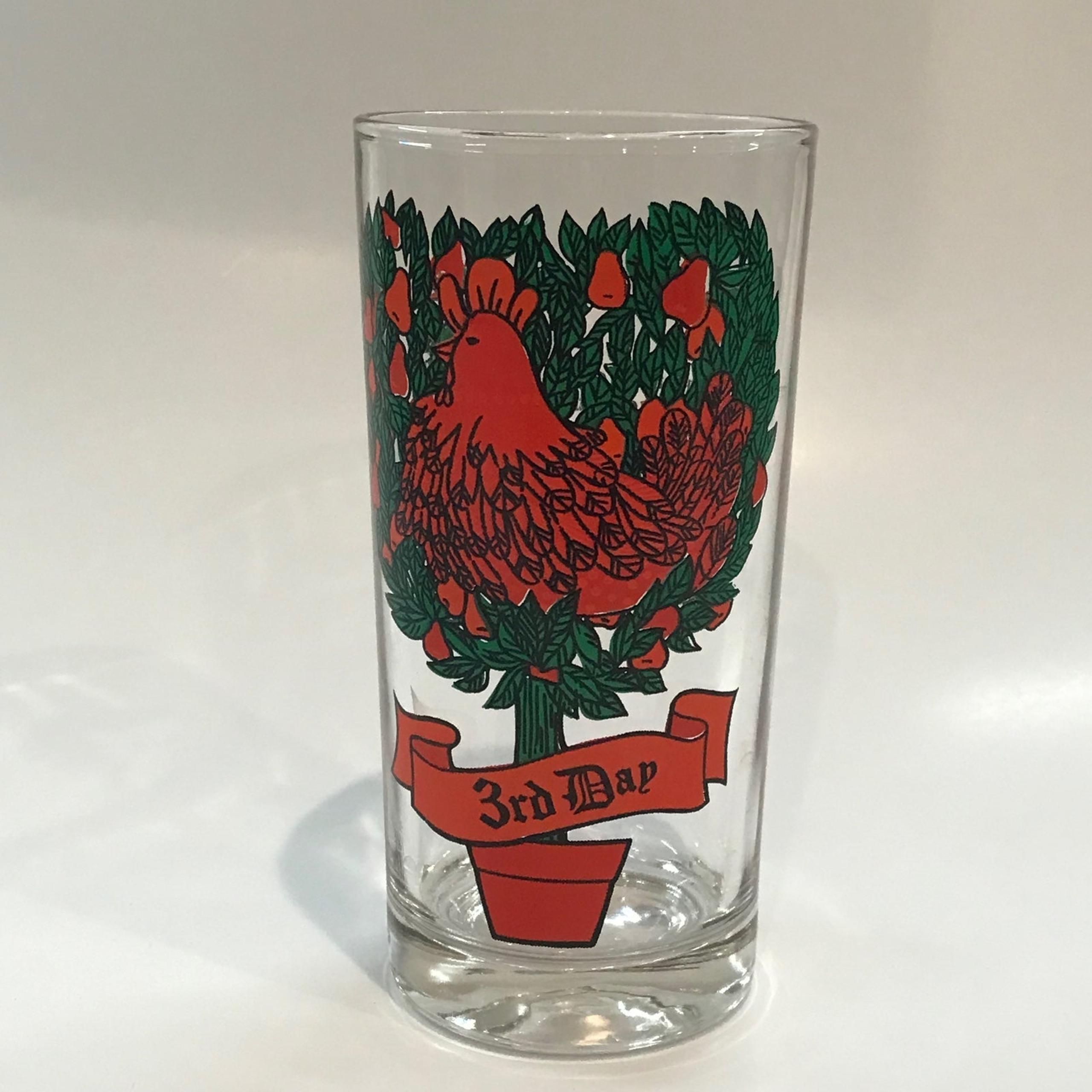 Vintage 1980s Anchor Hocking 12 Days of Christmas glass tumbler