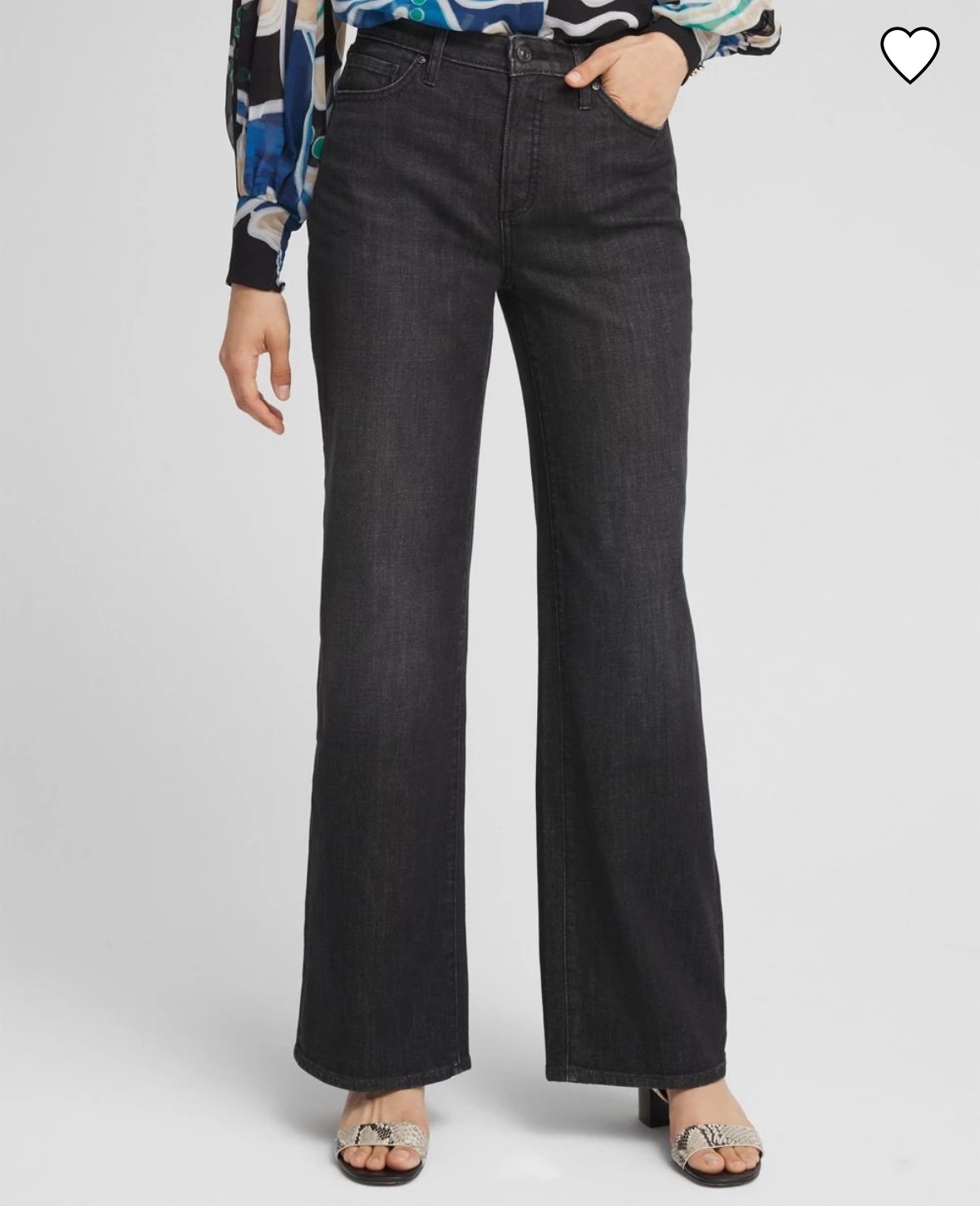Chico’s High Rise Wide Leg Black Jeans Size 0R NWT