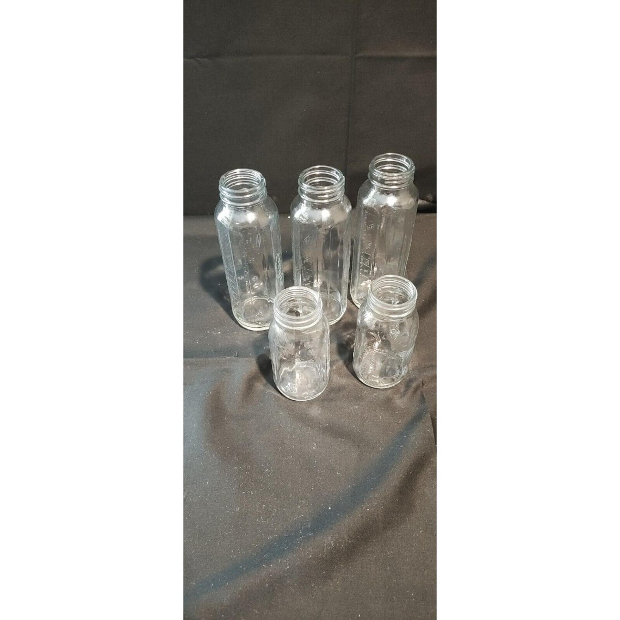 Evenflo Glass Baby Bottle Lot 3-8oz & 2-4oz SOLID GLASS