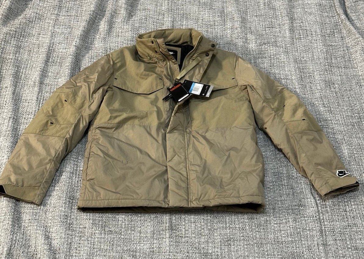 Nike Sportswear M65 Tech Pack Fill Thermore Full Zip CV5562-342 Men Sz M Stone