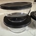 Tupperware Set of 4 Clearly Elegant Bowls 2.75 Cup Black