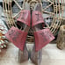 Lot 2 Abeo Womens 9N Bio System Slide Slip On Sandals Red/Black Leather Strappy