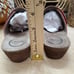 Lot 2 Abeo Womens 9N Bio System Slide Slip On Sandals Red/Black Leather Strappy