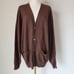 Vintage Neiman Marcus Exclusive Wool Silk Cashmere Cardigan V-Neck Brown Men XL