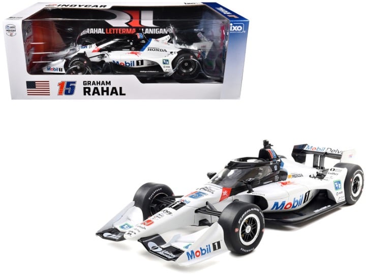 DALLARA INDYCAR #15 GRAHAM RAHAL MOBIL 1 1/18 DIECAST BY IXO IND18013