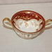 Vintage Wedgwood Red and Gold Cream Soup Bowl