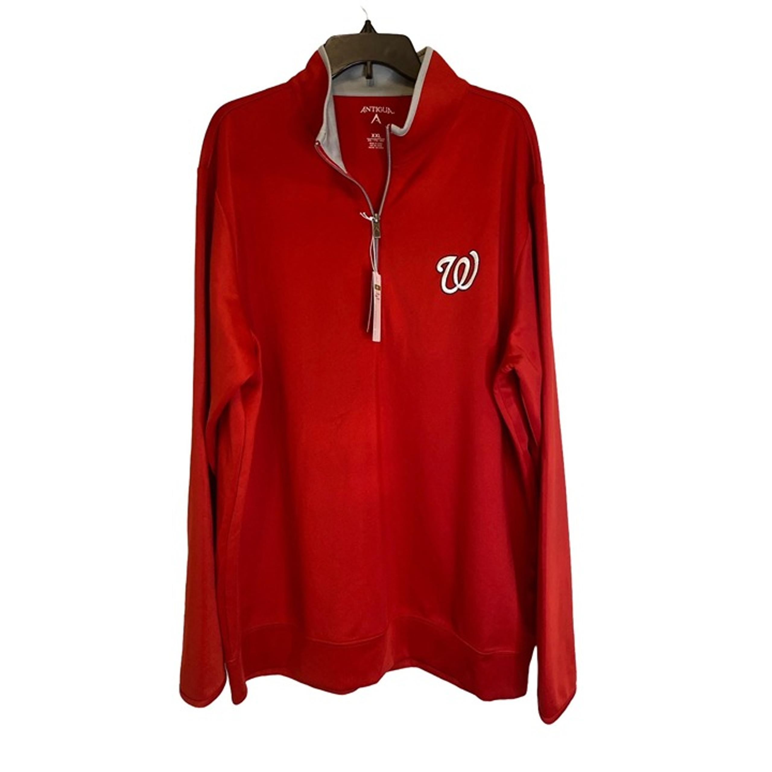 WASHINGTON NATIONAL MEN'S RED 1/4" ZIP PULLOVER JACKET SZ XXL NWT - Antigua