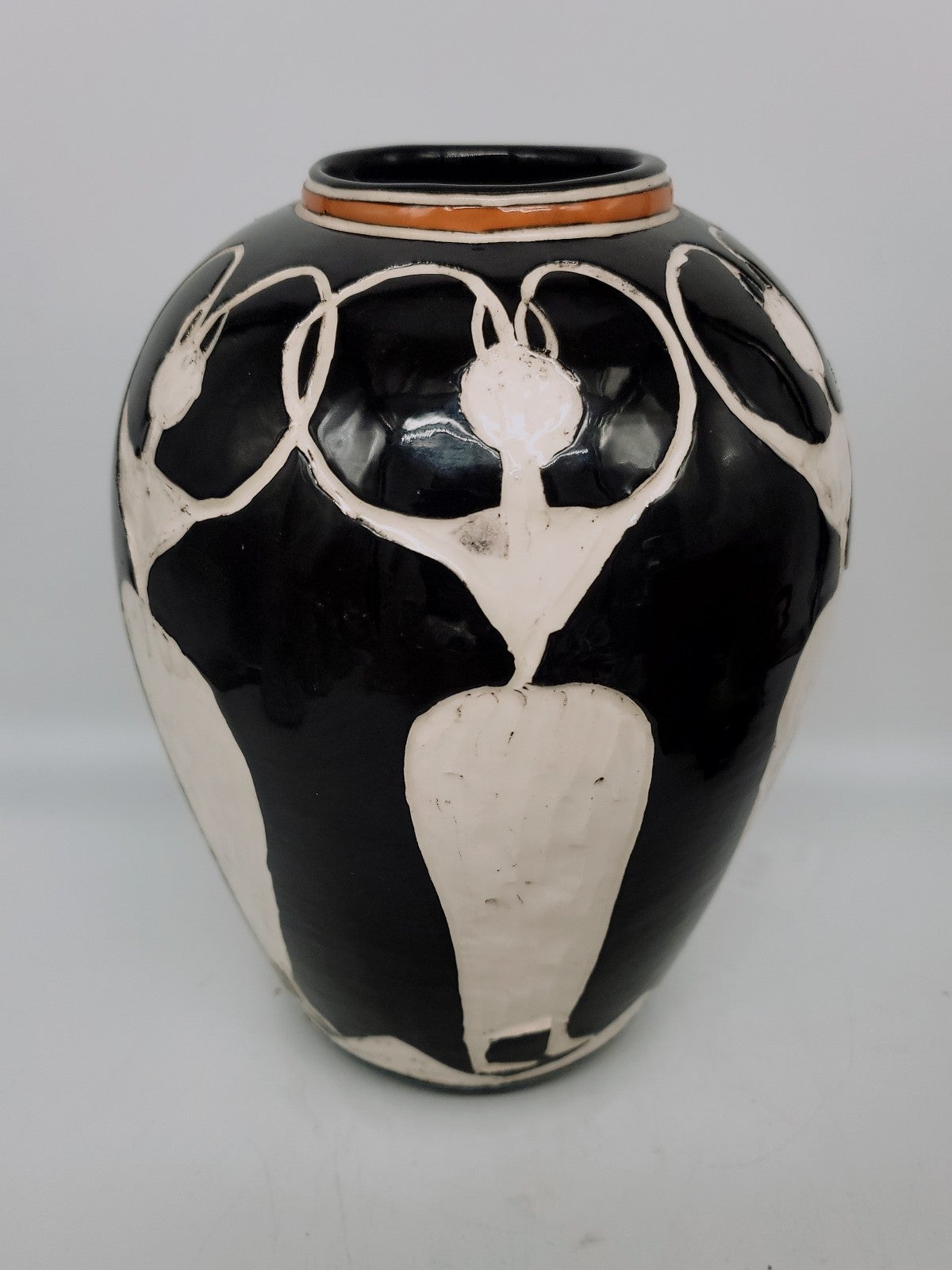 Rare Vintage Earthenworks Grecian Ceramic Vase Marked and signed. Women