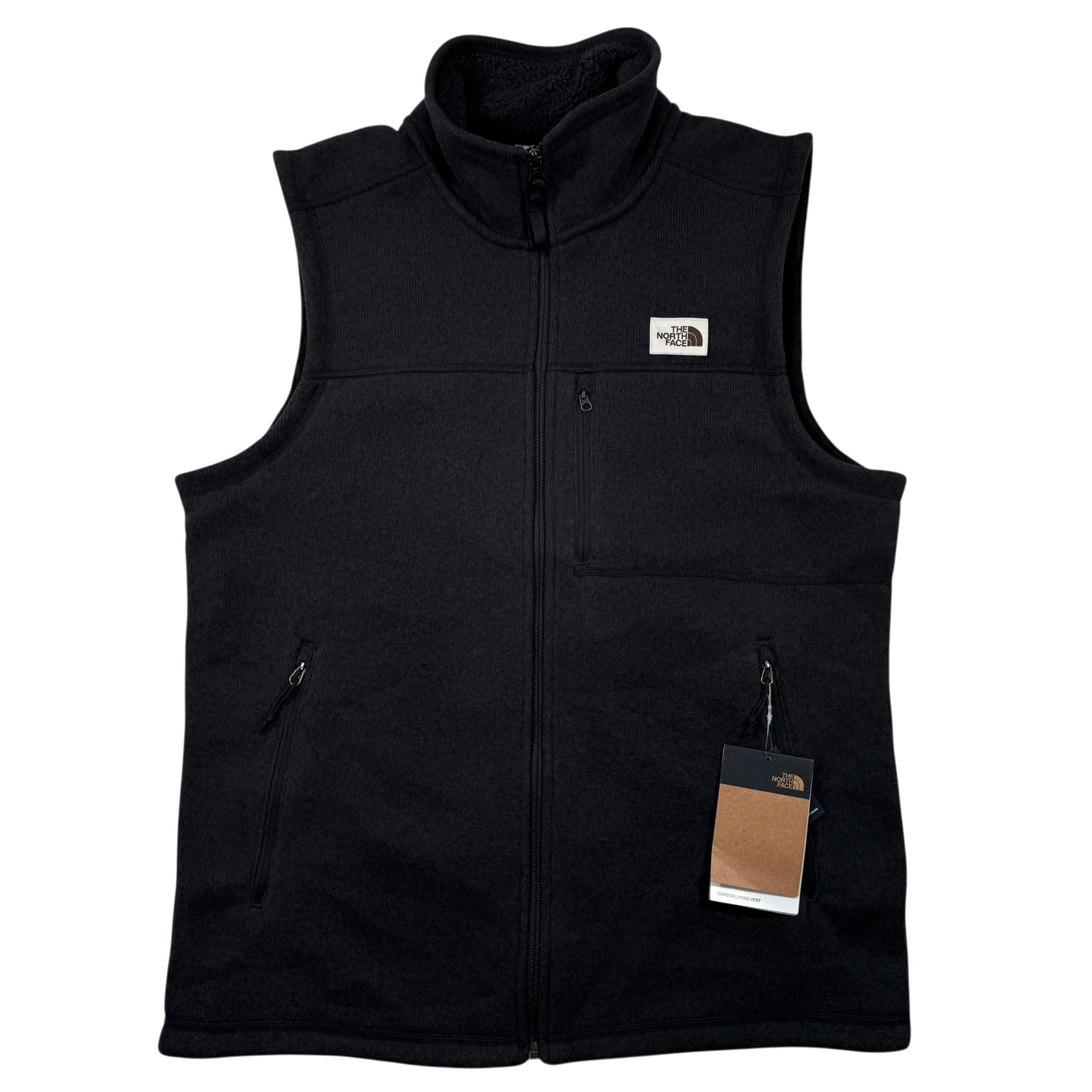 NWT The North Face Gordon Lyons Mens Medium Black Full Zip Vest
