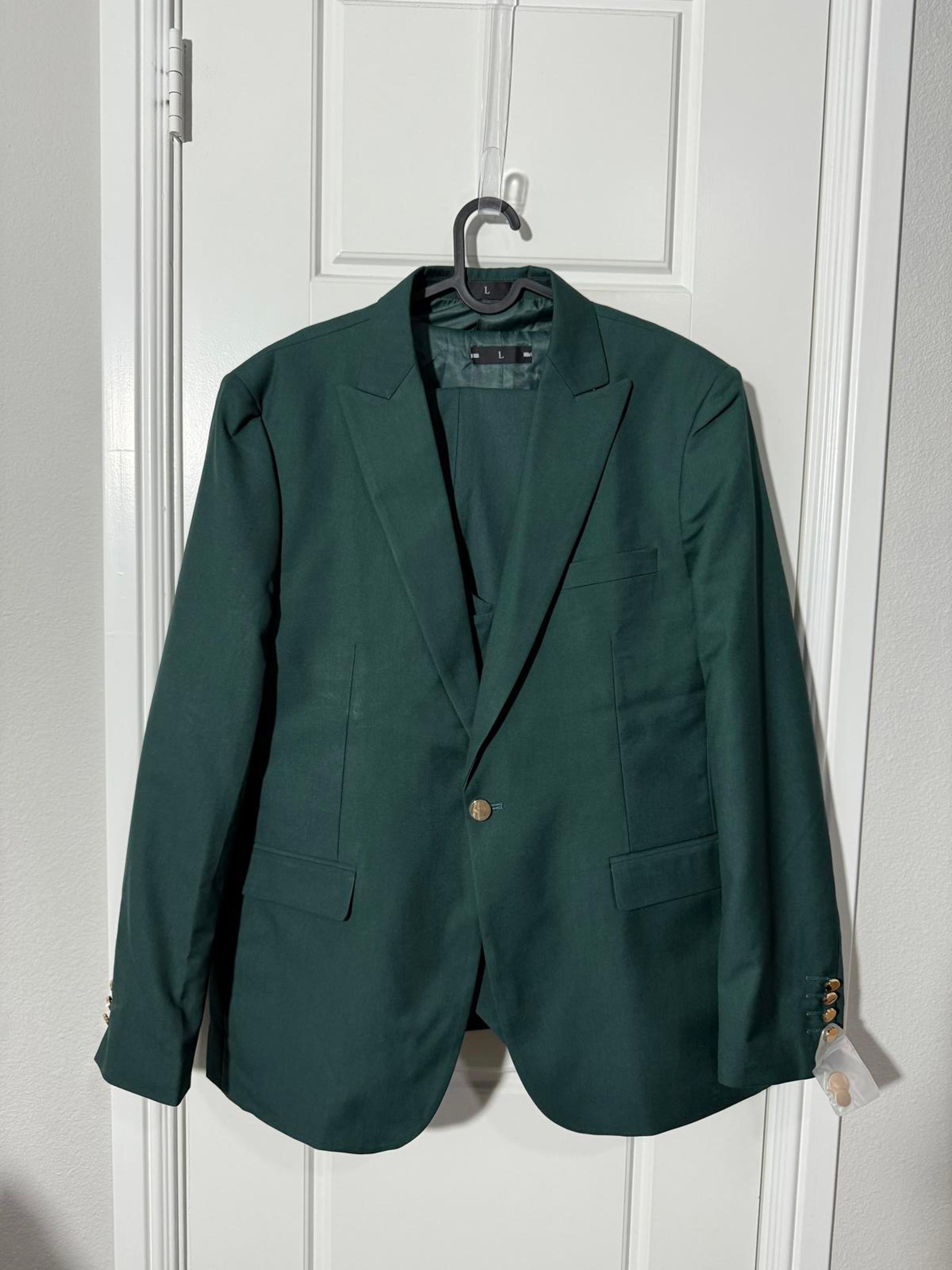 Suits for Men Size Large Forest Green 3 Pieces