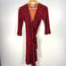 Diane von Furstenberg Julian Ikat Print Silk Jersey Wrap Dress Magenta Womens 2
