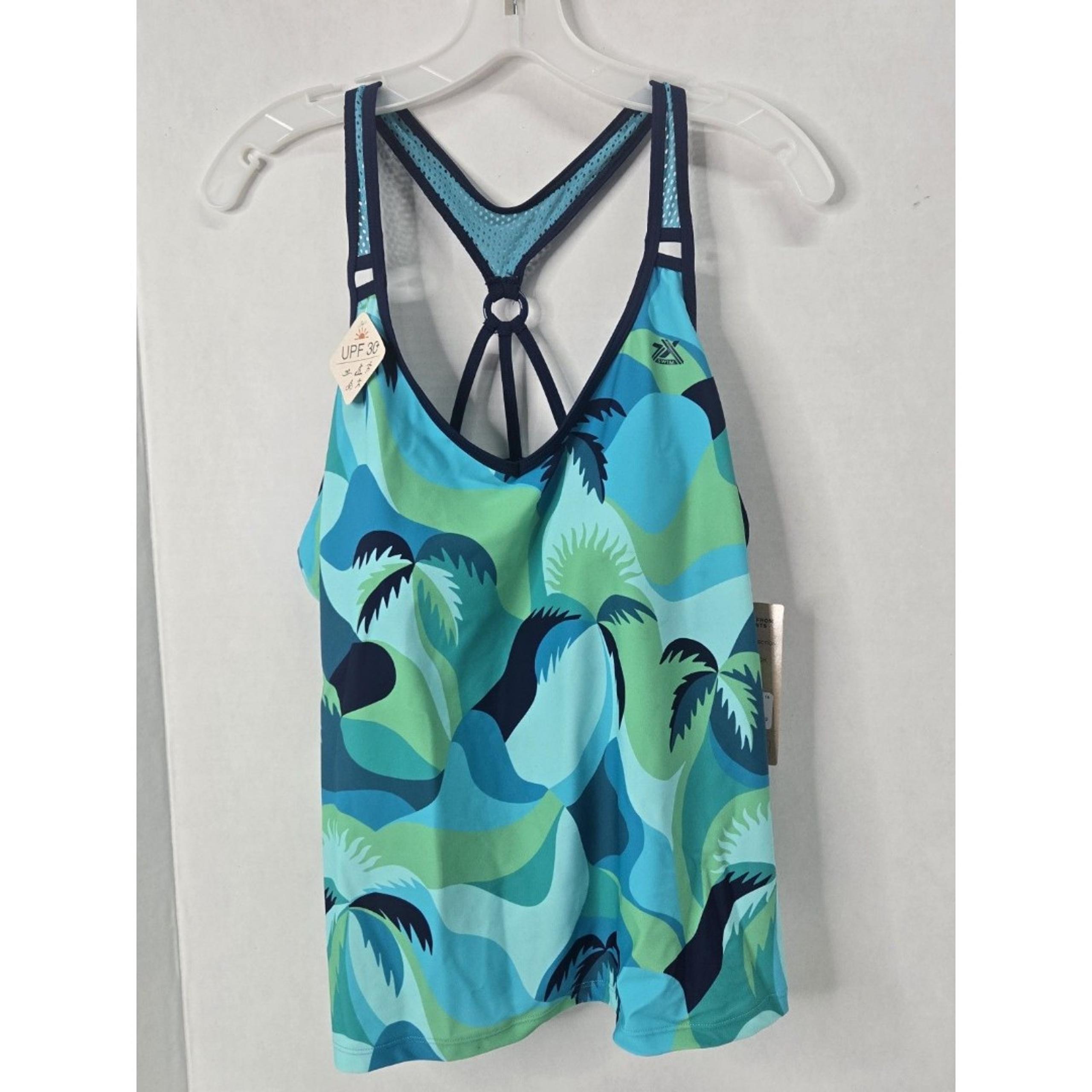 ZeroXposure Sun Smart ACTION TANKINI Swimsuit Top (Laguna) SIZE XXL UPF 30+