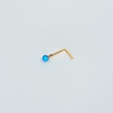 Solid 14kt gold nose piercing ocean blue mark 14k New