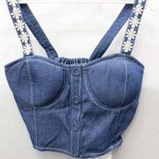 Ank Rouge - Floral lace denim bustier - new w/ tags