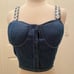 Ank Rouge - Floral lace denim bustier - new w/ tags