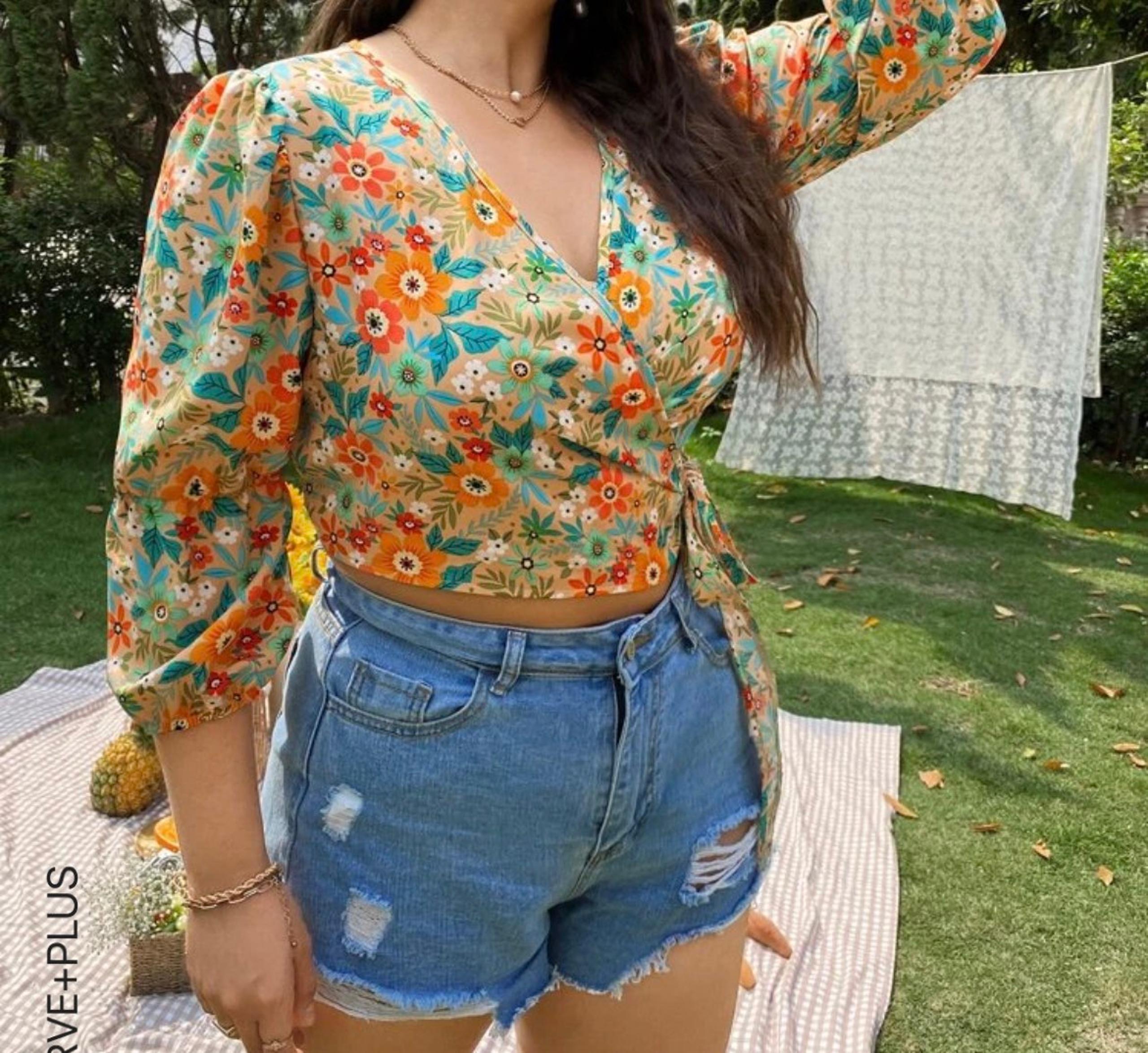 Shein wrap top