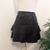 BCBGMAXAZRIA Pleated Lamb Leather Mini Skirt Black Size 8