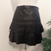 BCBGMAXAZRIA Pleated Lamb Leather Mini Skirt Black Size 8