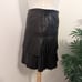 BCBGMAXAZRIA Pleated Lamb Leather Mini Skirt Black Size 8