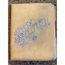 Antique Victorian 1800s white ivory celluloid silver photo picture album book