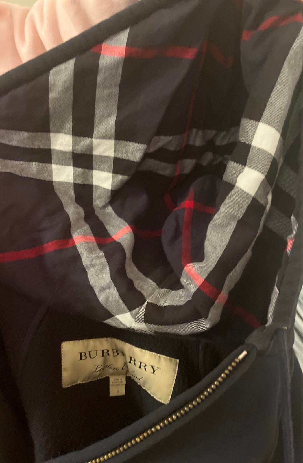 Navy blue Burberry london hoodie