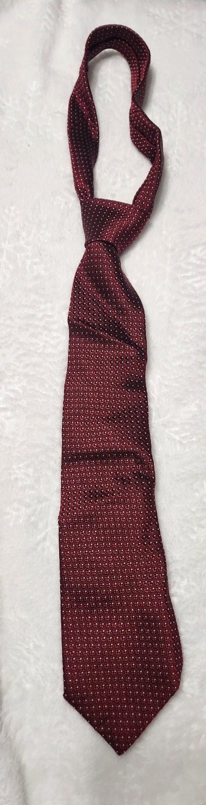 Tom Ford Neck Tie Red /white Pin Dot 100%Silk Made in Italy