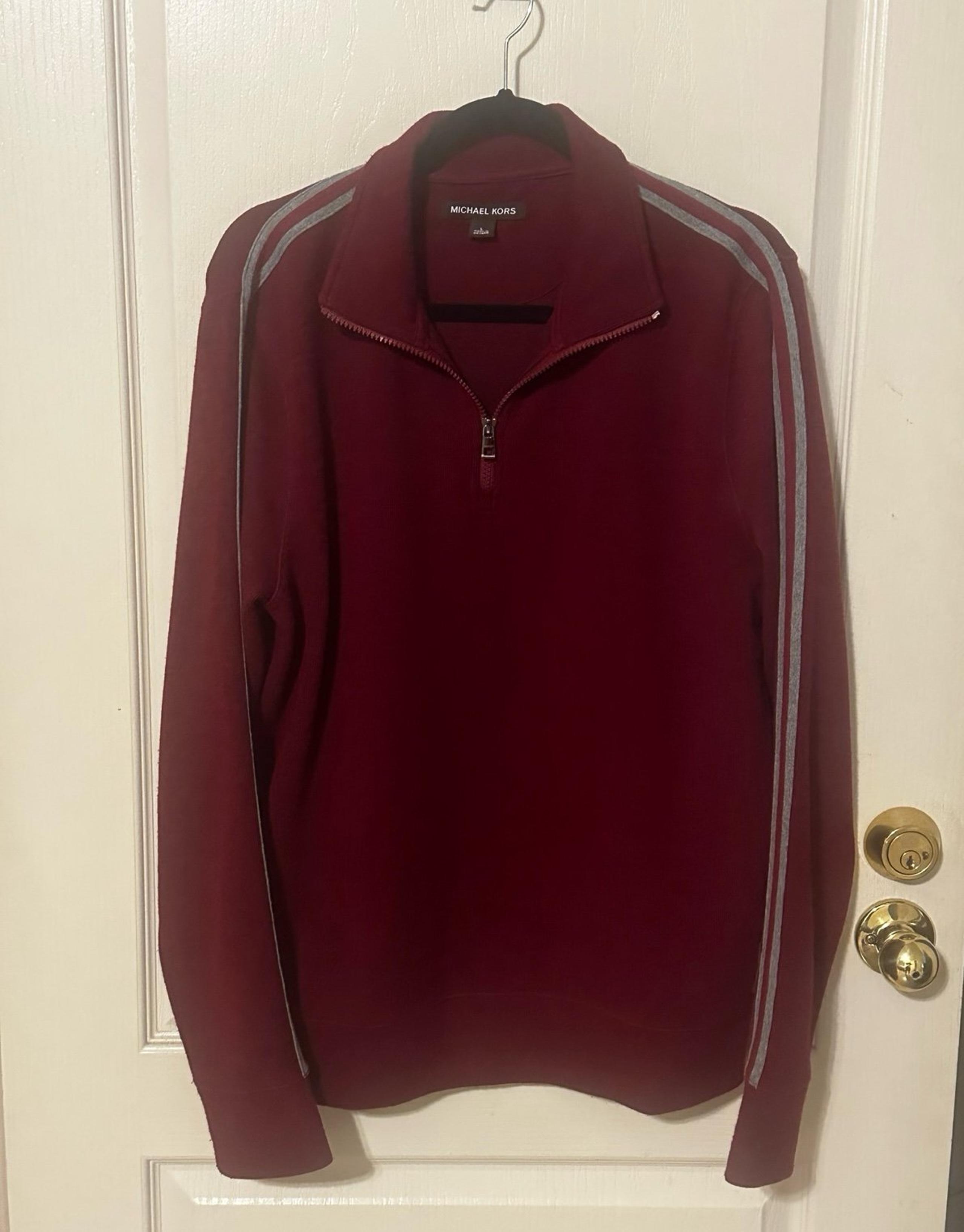 Michael Kors Men's Long Sleeve 1/4 Zip Sweater Large