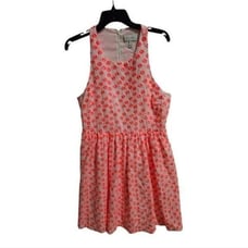J. CREW Neon Pink Floral Embroidered Halter Racerback Dress Pockets - Size 12